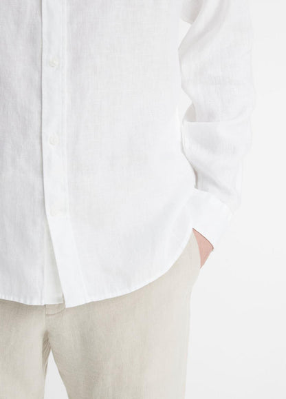 VINCE Linen Long-Sleeve Shirt in Long Sleeve