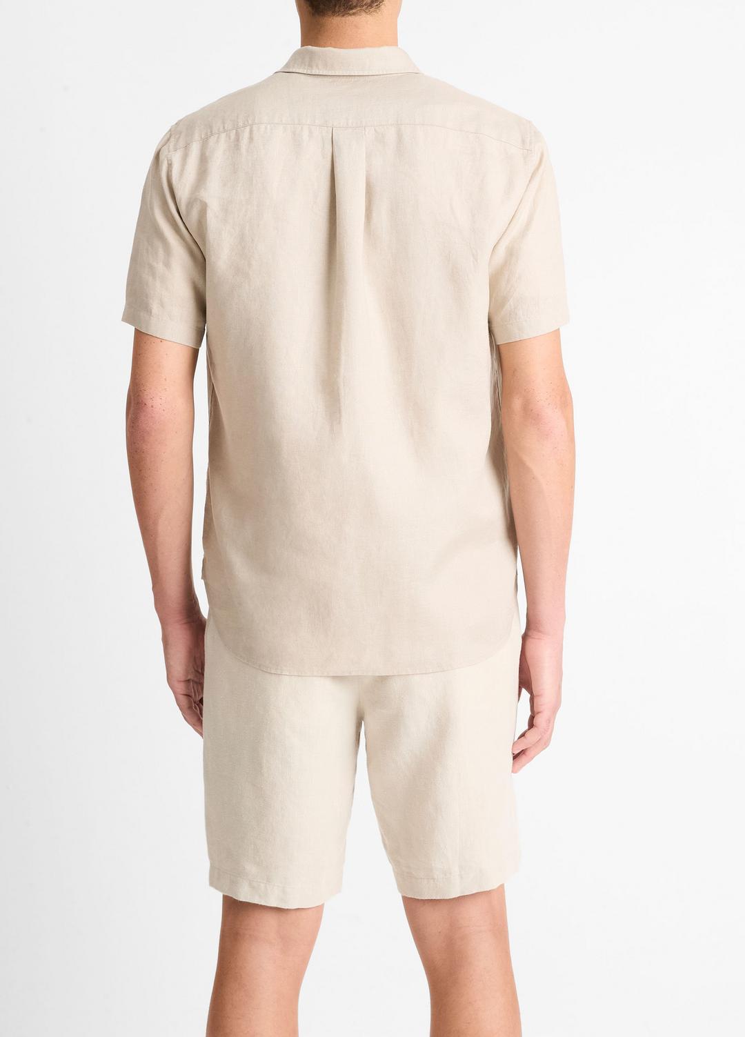 VINCE Linen Short-Sleeve Shirt in Short Sleeve