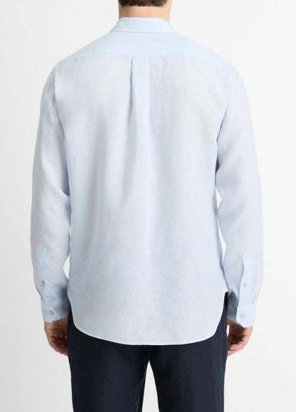 VINCE Linen Long-Sleeve Shirt in Long Sleeve