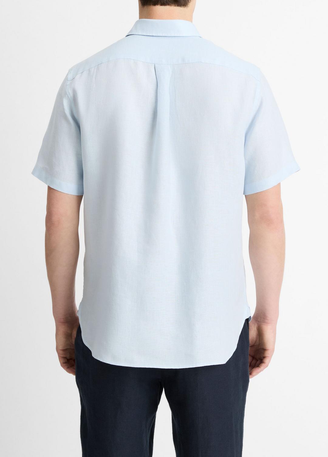 VINCE Linen Short-Sleeve Shirt in Short Sleeve