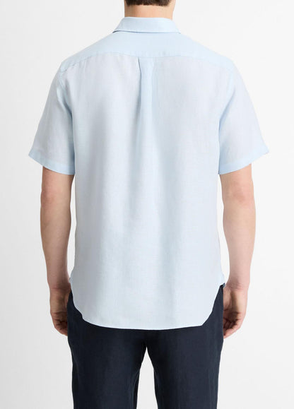 VINCE Linen Short-Sleeve Shirt in Short Sleeve