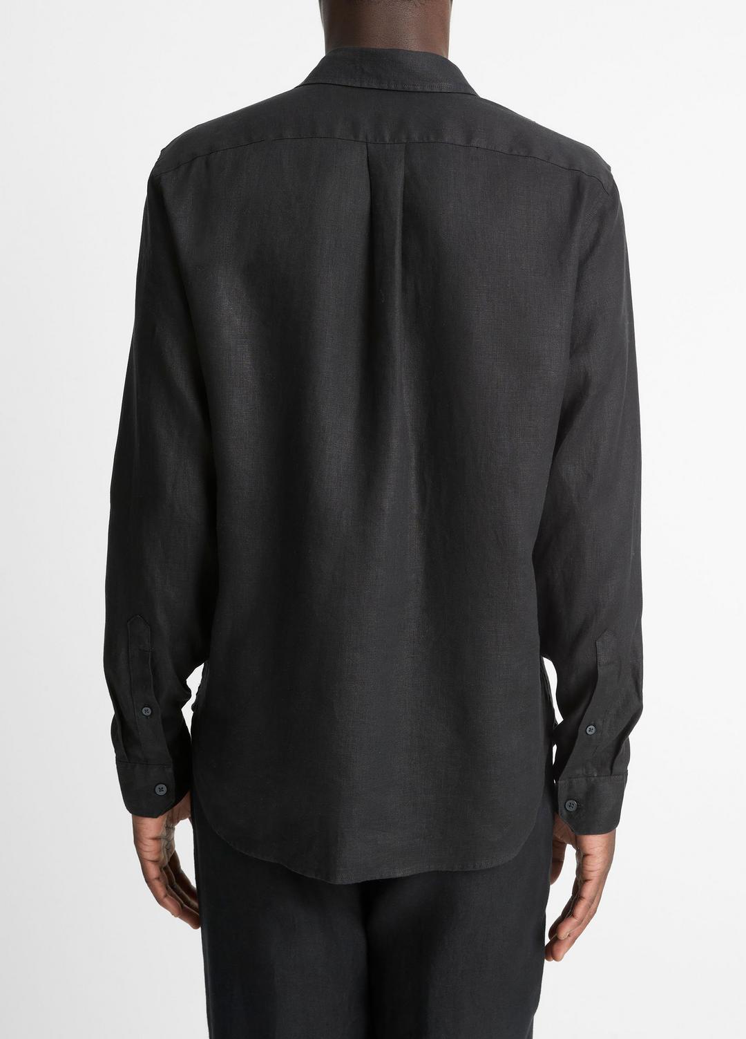 VINCE Linen Long-Sleeve Shirt in Long Sleeve