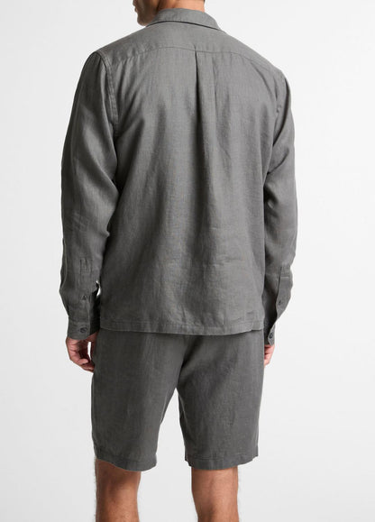 VINCE Linen Garage Shirt  in Long Sleeve