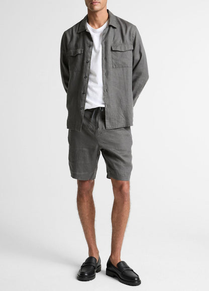 VINCE Linen Garage Shirt  in Long Sleeve