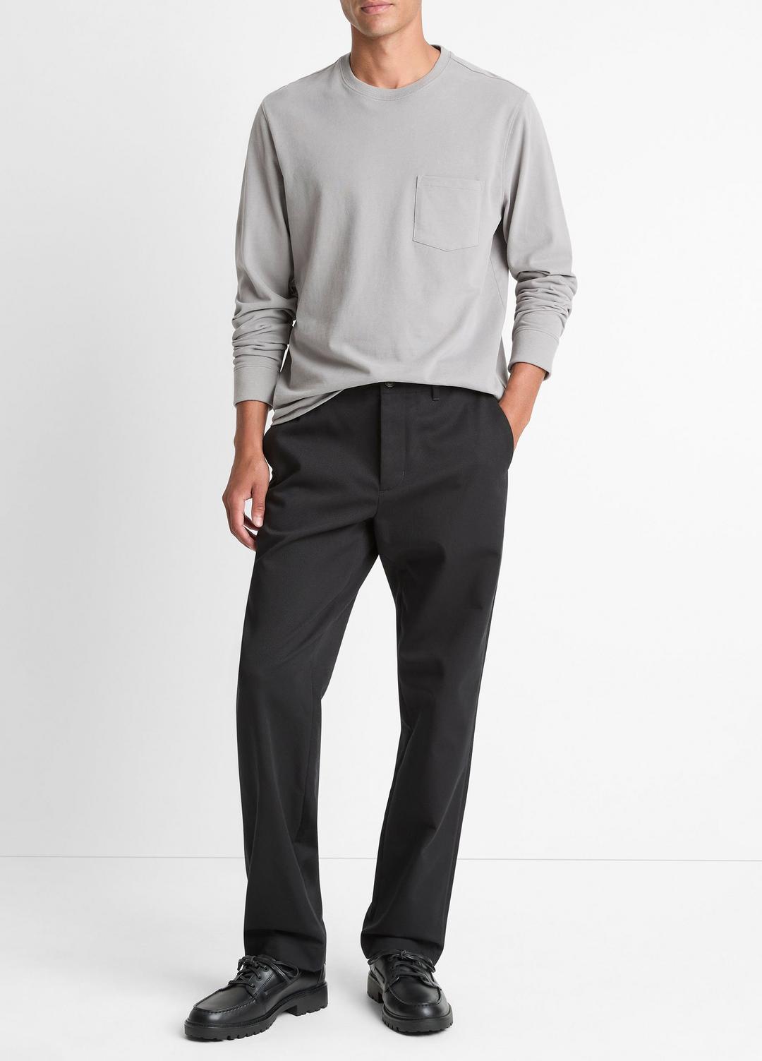 VINCE Sueded Jersey Long-Sleeve Pocket T-Shirt in Long Sleeve