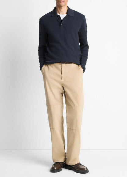 VINCE Variegated Cotton Polo Shirt in Henleys & Polos