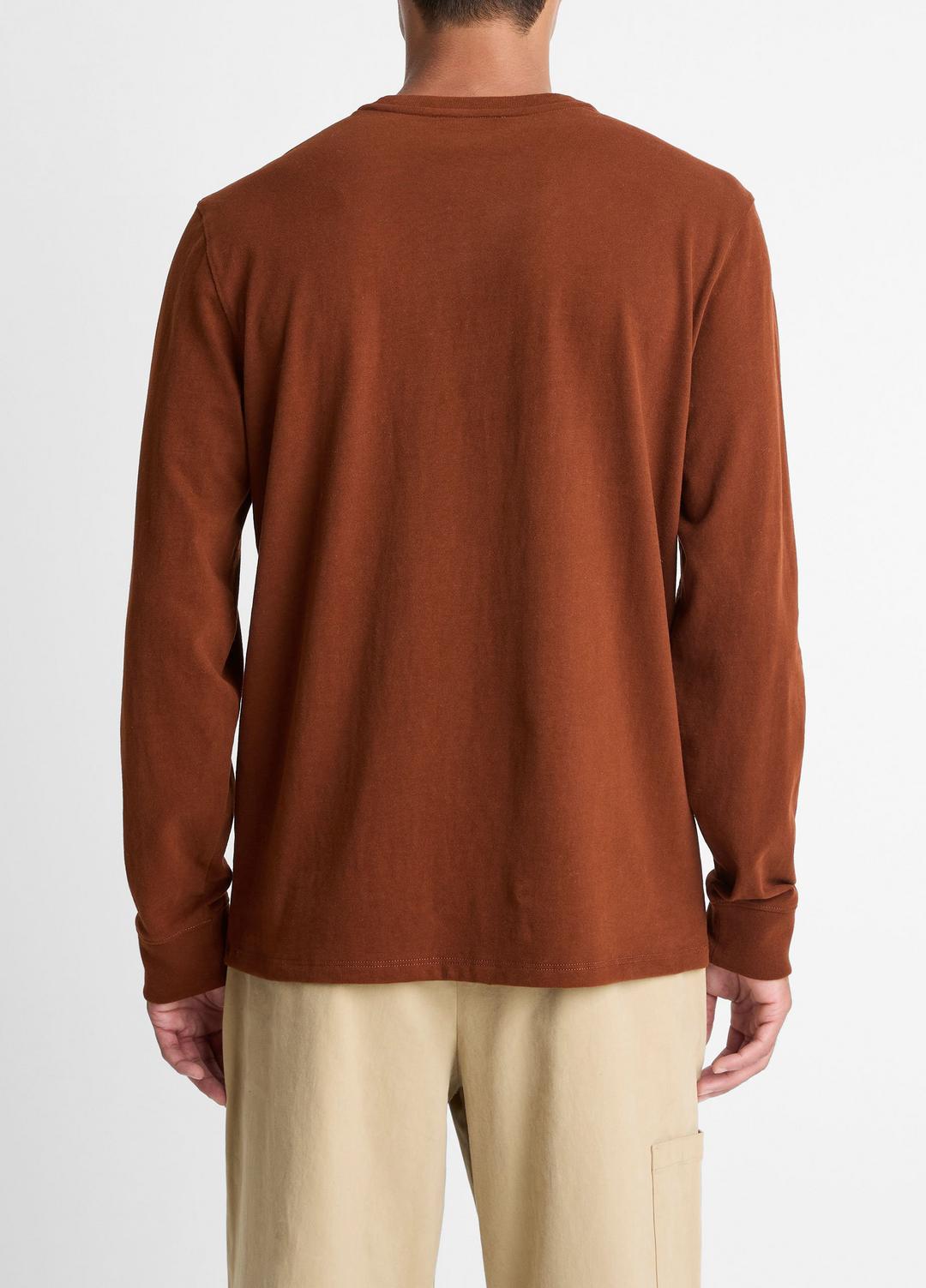 VINCE Sueded Jersey Long-Sleeve Pocket T-Shirt in Long Sleeve