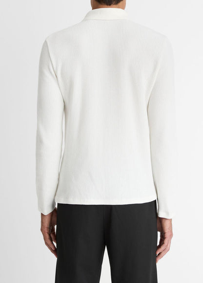 VINCE Variegated Cotton Polo Shirt in Henleys & Polos