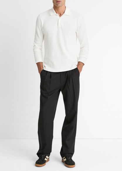 VINCE Variegated Cotton Polo Shirt in Henleys & Polos