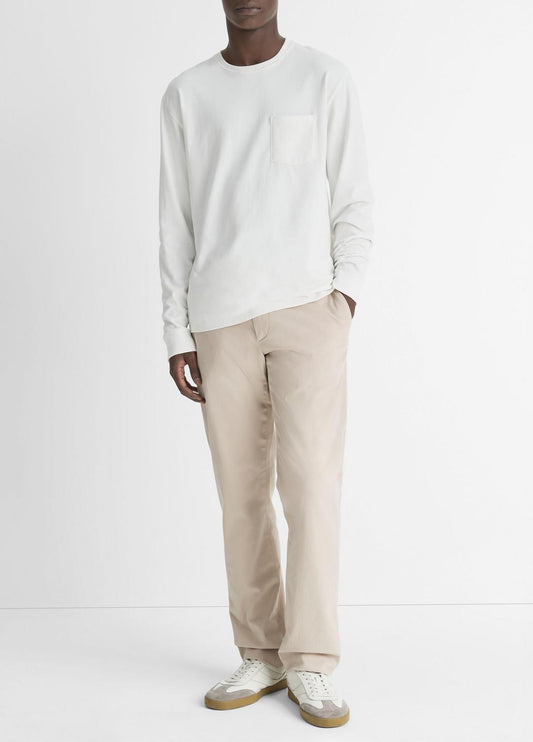 VINCE Sueded Jersey Long-Sleeve Pocket T-Shirt in Long Sleeve
