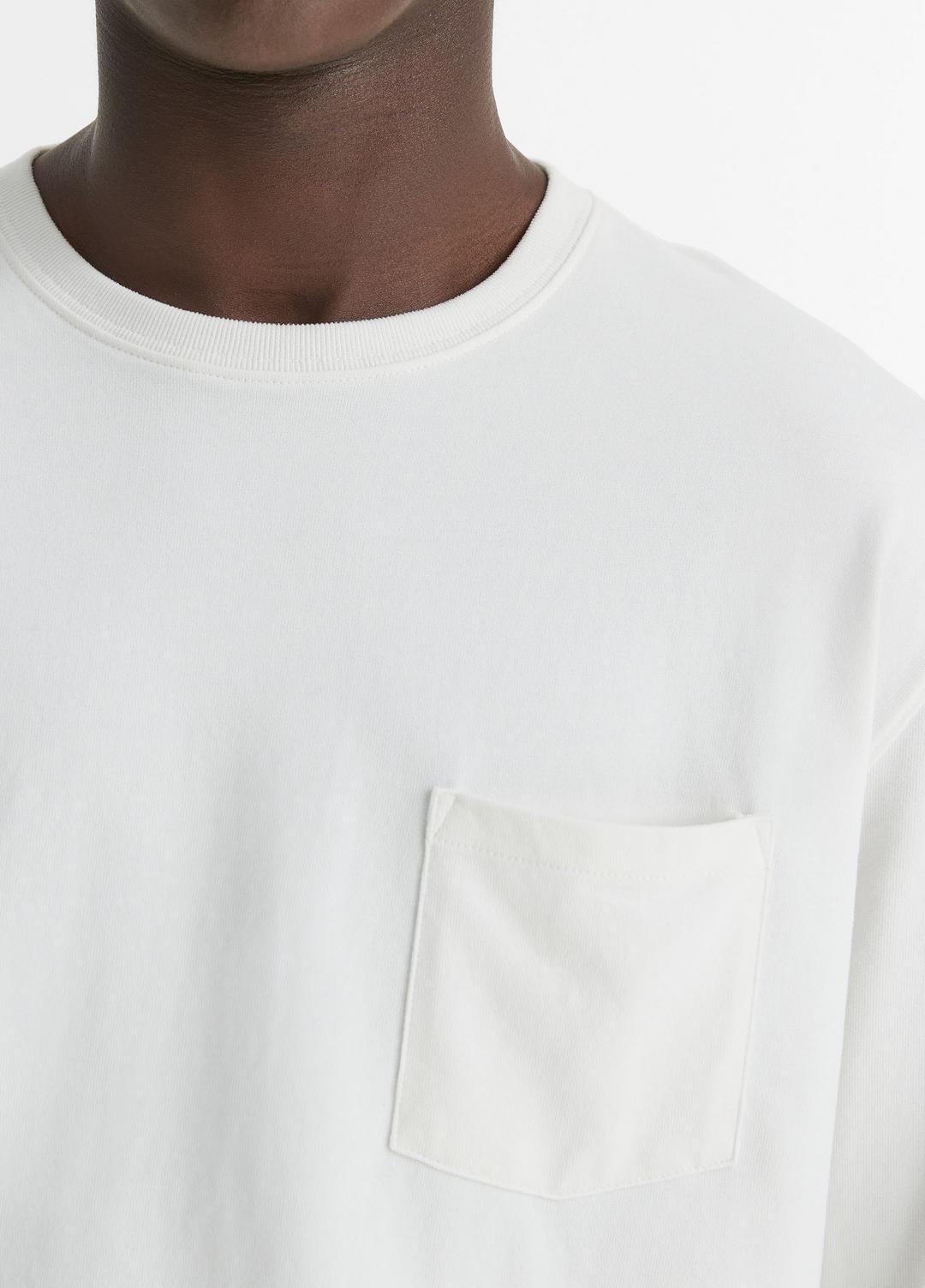 VINCE Sueded Jersey Long-Sleeve Pocket T-Shirt in Long Sleeve