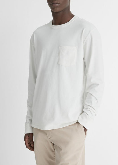 VINCE Sueded Jersey Long-Sleeve Pocket T-Shirt in Long Sleeve