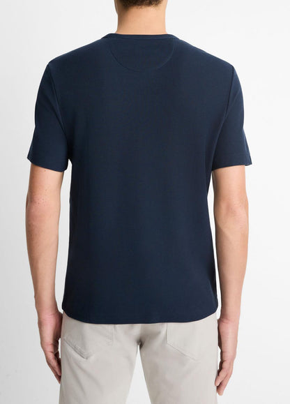 VINCE Pima Cotton Piqué Crew Neck T-Shirt in Short Sleeve
