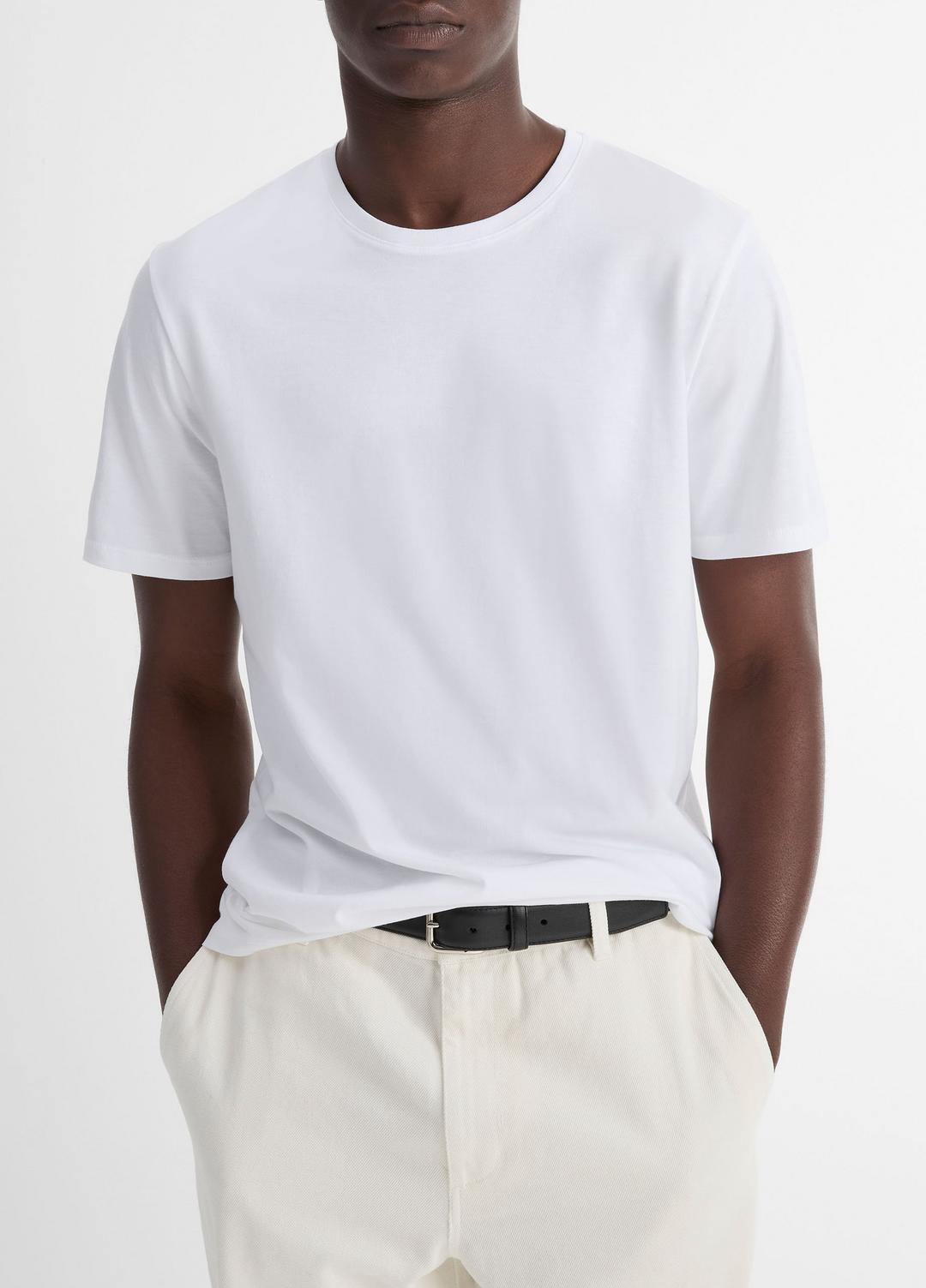 VINCE Pima Cotton Crew Neck T-Shirt in Short Sleeve