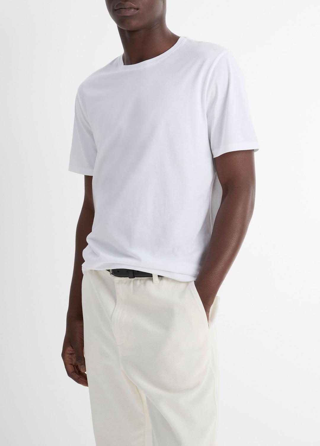 VINCE Pima Cotton Crew Neck T-Shirt in Short Sleeve