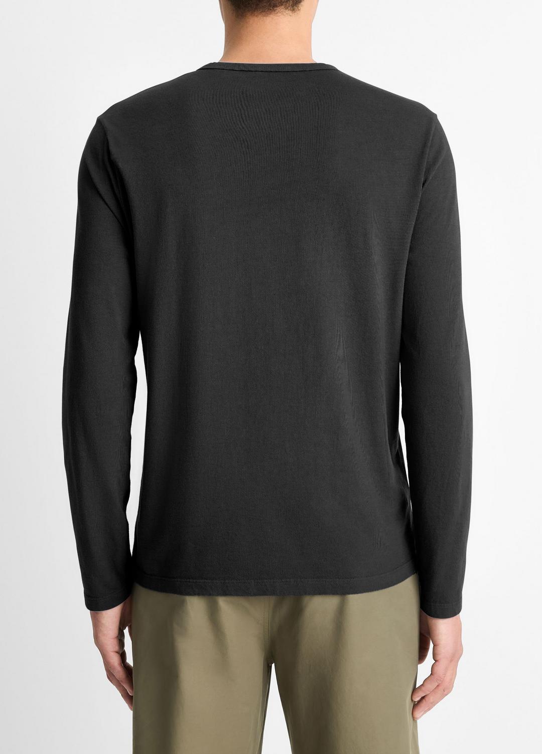 VINCE Garment Dye Cotton Long-Sleeve Henley in Henleys & Polos