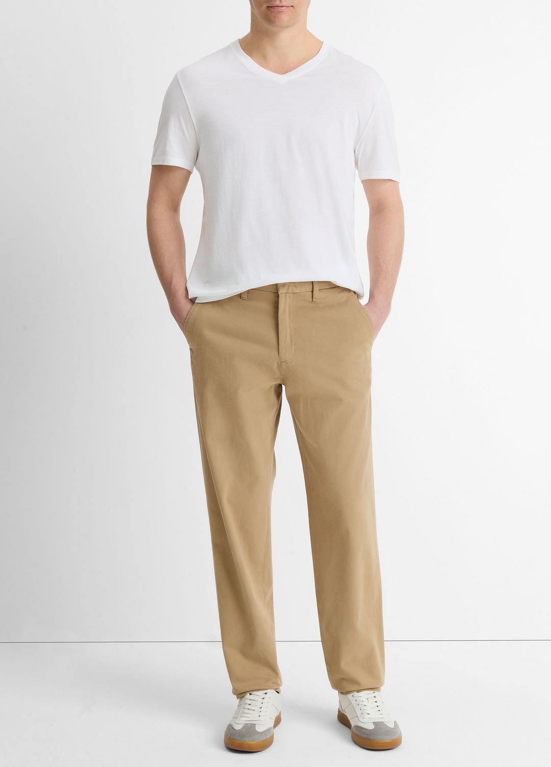 VINCE Pima Cotton V-Neck T-Shirt in Short Sleeve