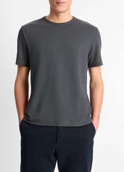 VINCE Pima Cotton Piqué Crew Neck T-Shirt in Short Sleeve