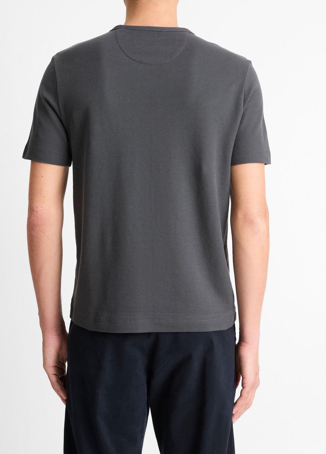 VINCE Pima Cotton Piqué Crew Neck T-Shirt in Short Sleeve