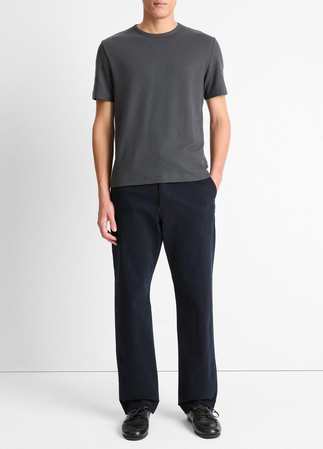 VINCE Pima Cotton Piqué Crew Neck T-Shirt in Short Sleeve