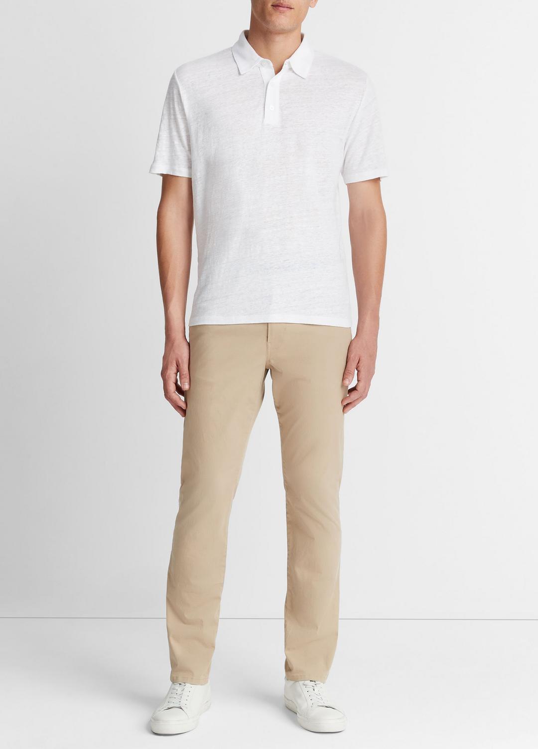 VINCE Linen Polo Shirt in Henleys & Polos