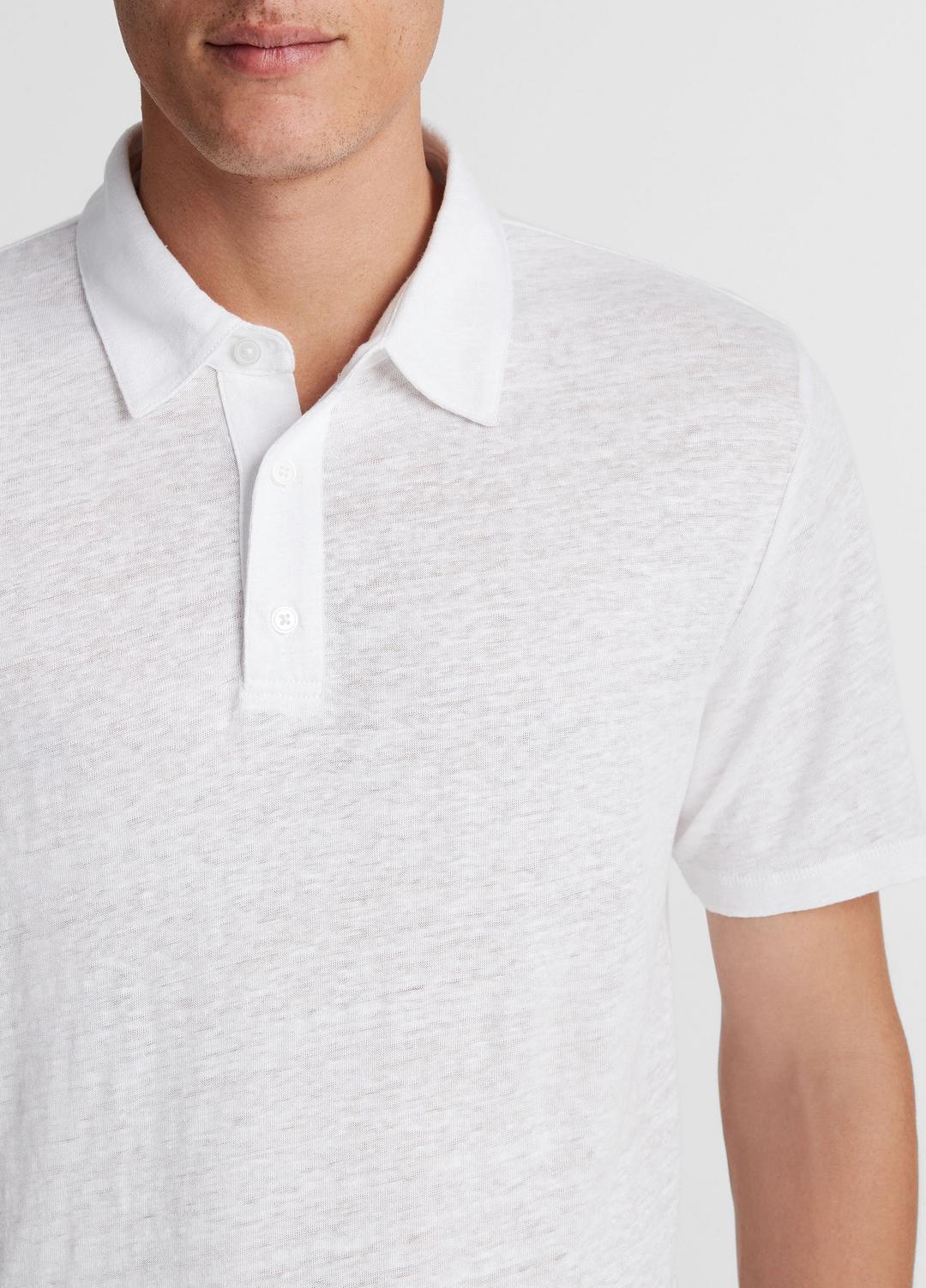 VINCE Linen Polo Shirt in Henleys & Polos