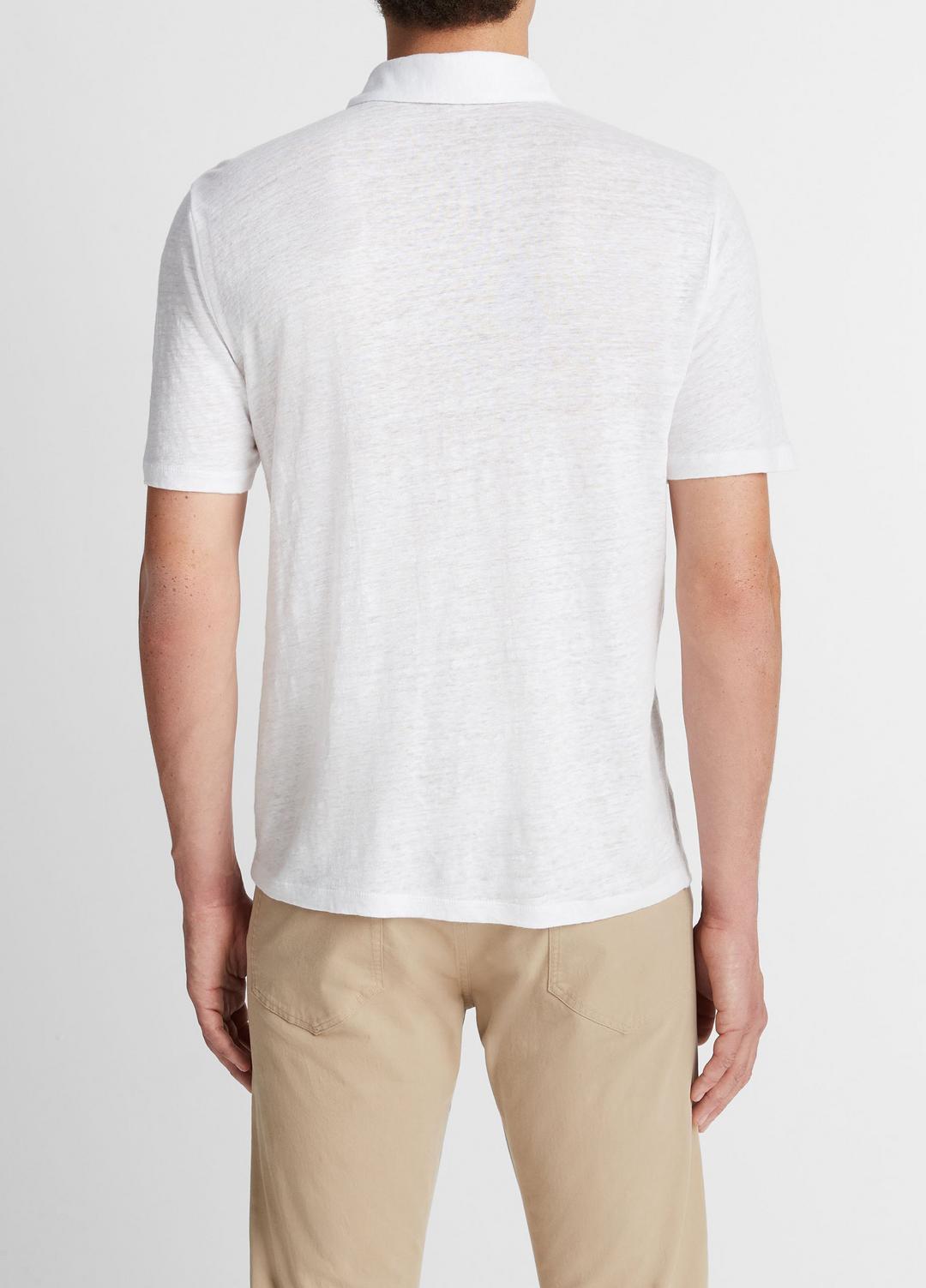 VINCE Linen Polo Shirt in Henleys & Polos