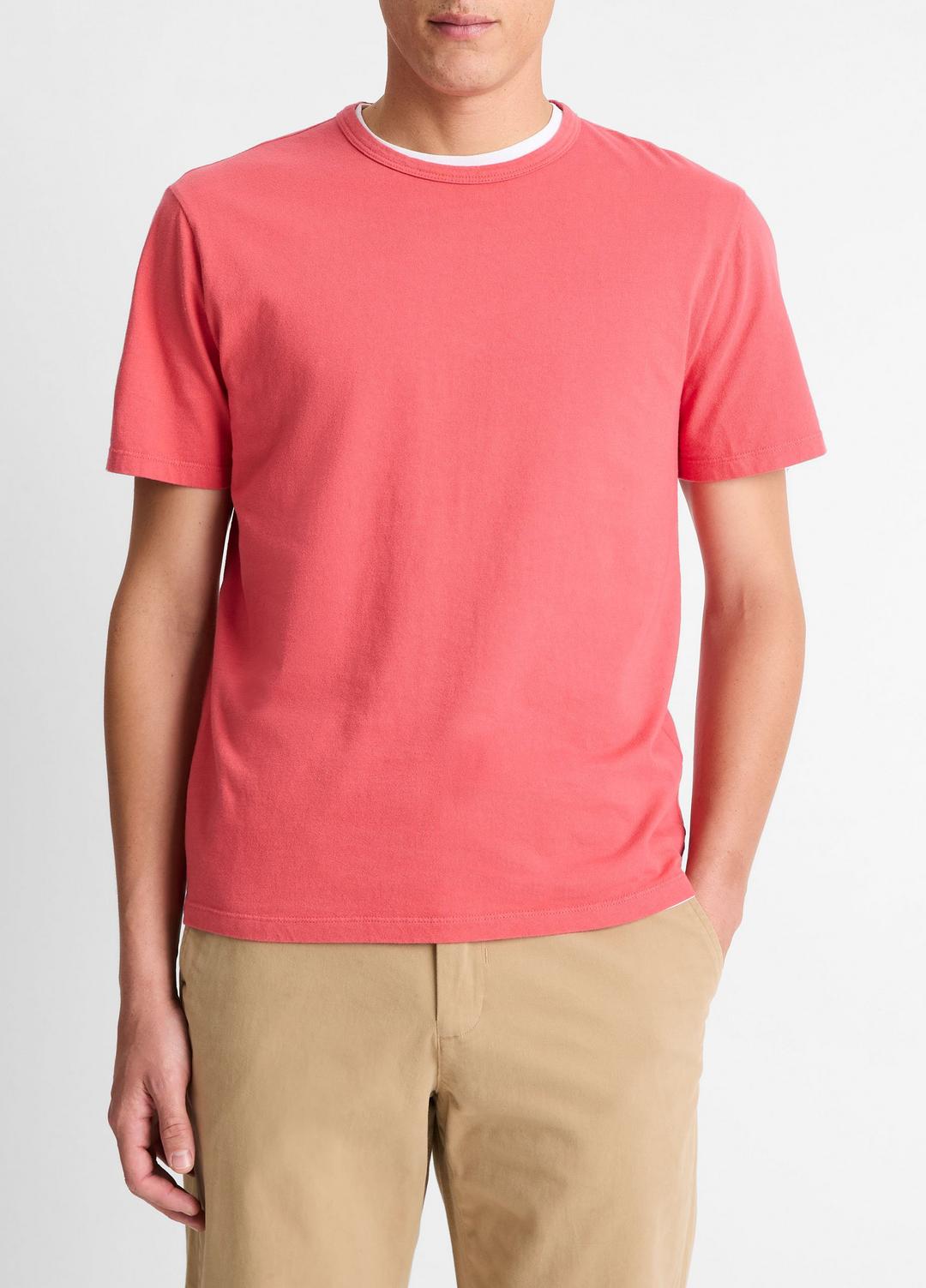VINCE Garment Dye Cotton T-Shirt in Short Sleeve