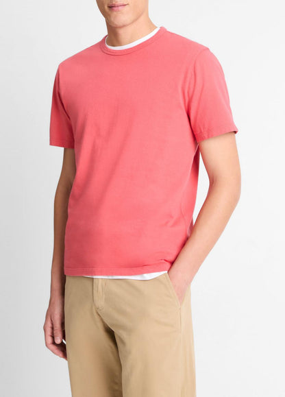 VINCE Garment Dye Cotton T-Shirt in Short Sleeve