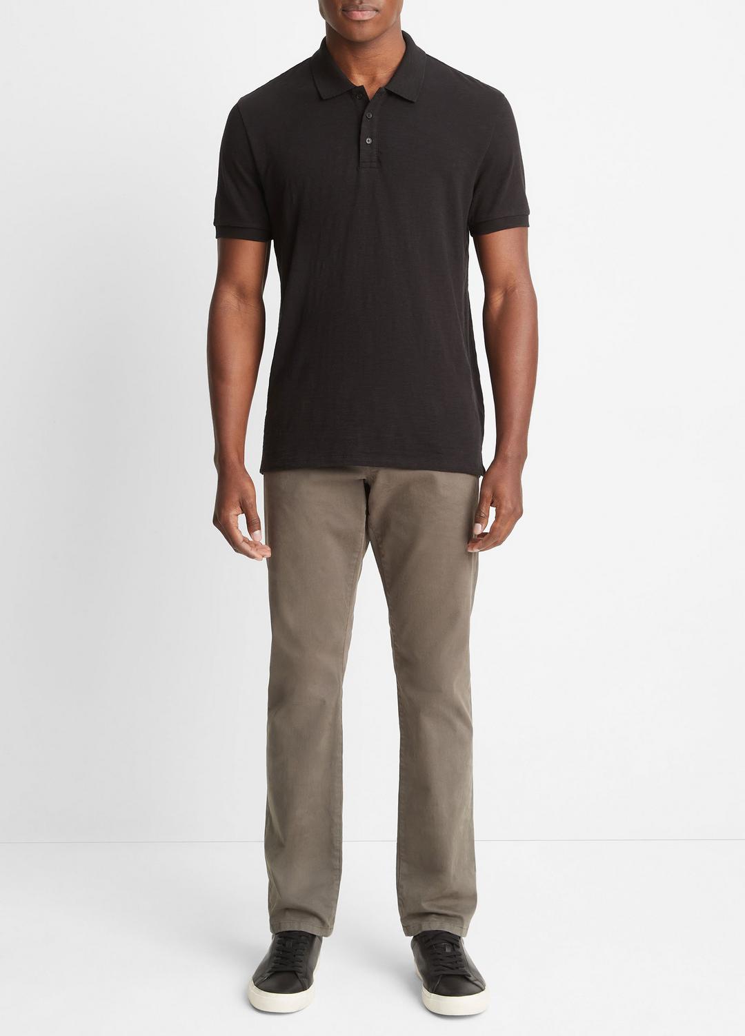 VINCE Classic Slub Polo Shirt in Henleys & Polos