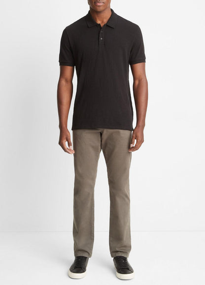 VINCE Classic Slub Polo Shirt in Henleys & Polos