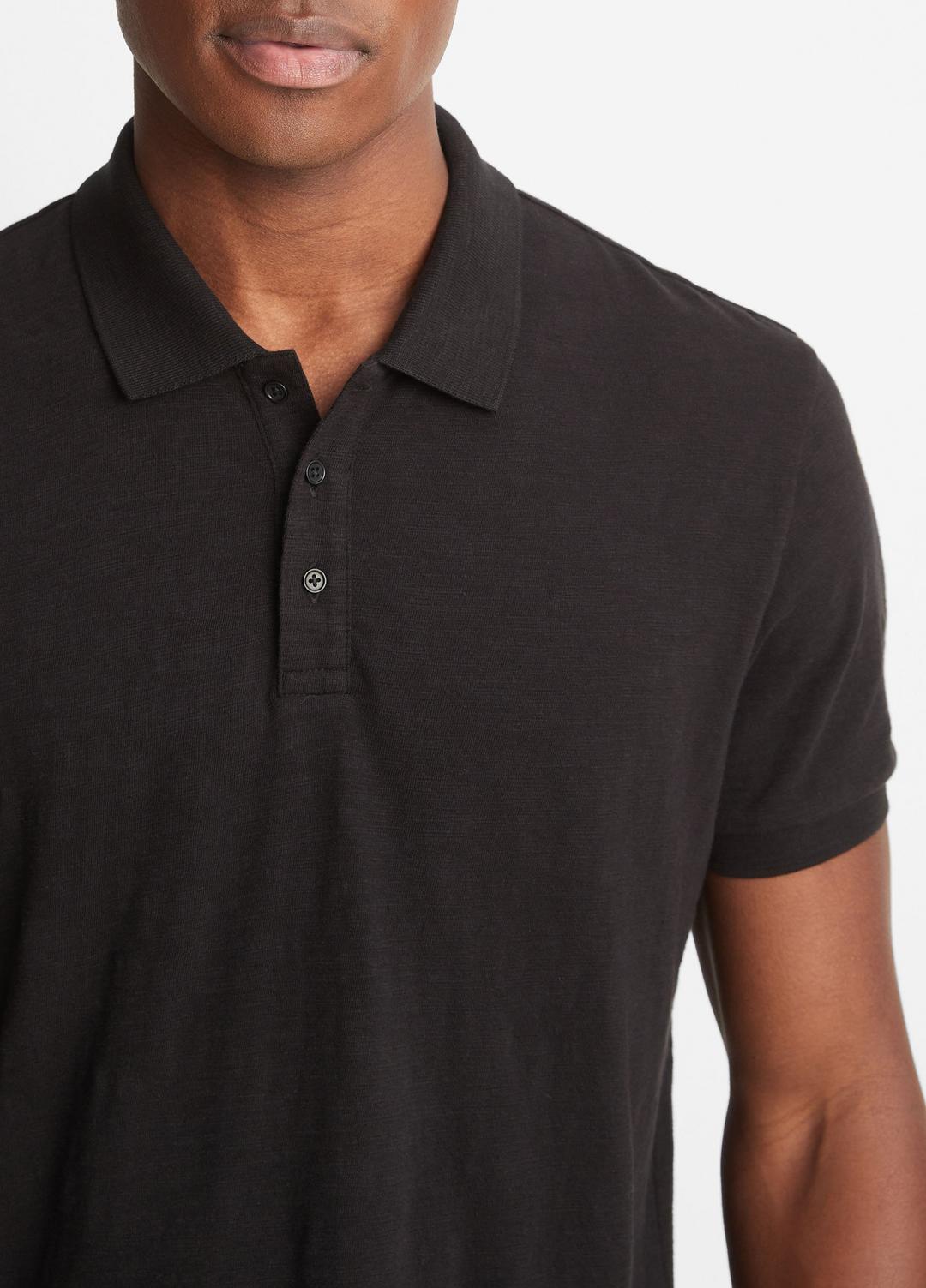 VINCE Classic Slub Polo Shirt in Henleys & Polos