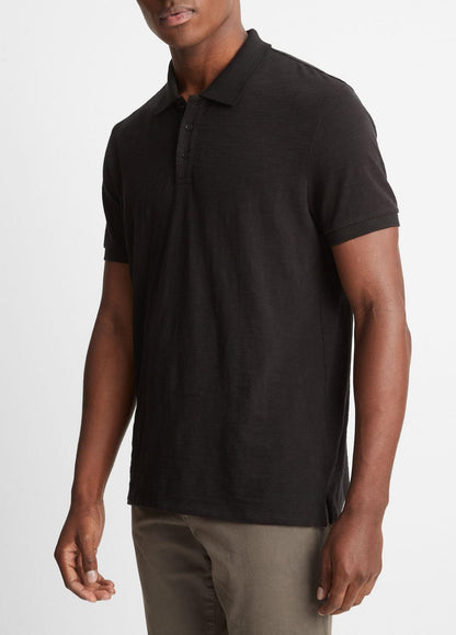 VINCE Classic Slub Polo Shirt in Henleys & Polos