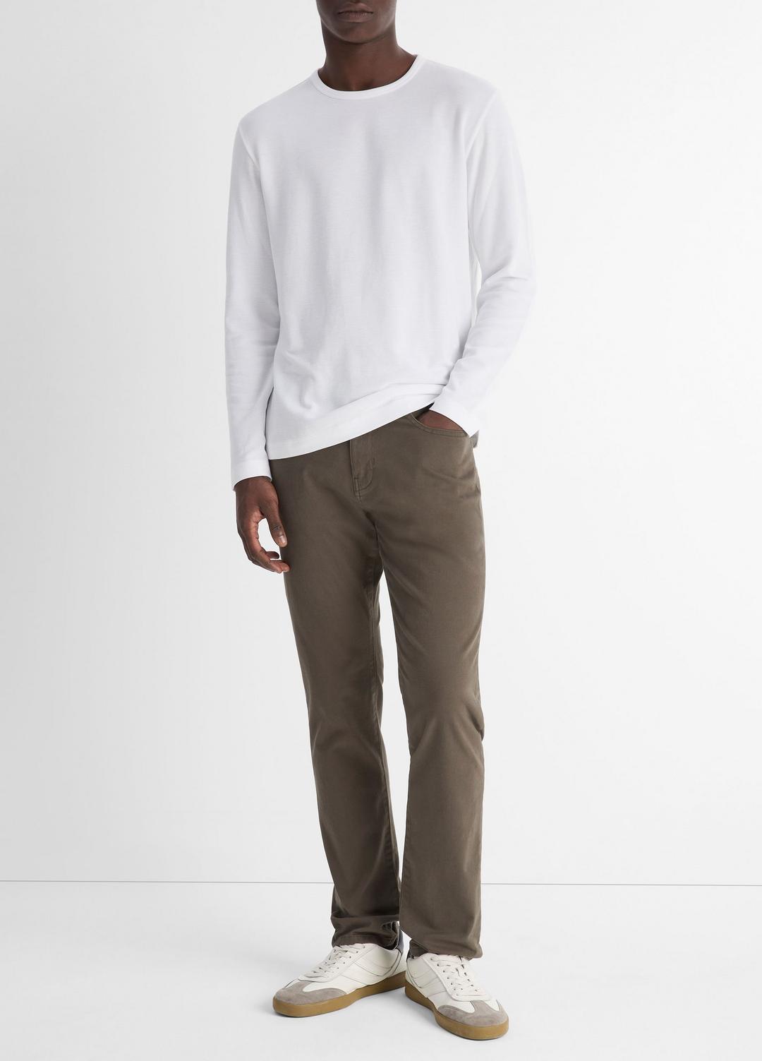 VINCE Pima Cotton Piqué Long-Sleeve T-Shirt in Long Sleeve