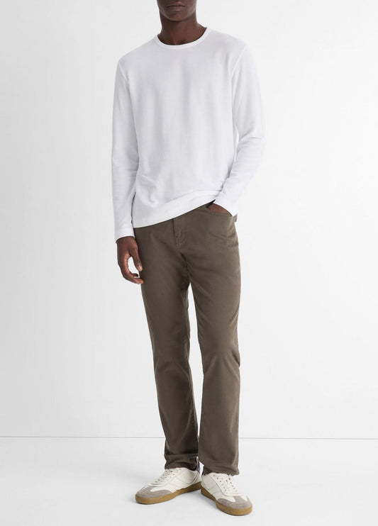 VINCE Pima Cotton Piqué Long-Sleeve T-Shirt in Long Sleeve