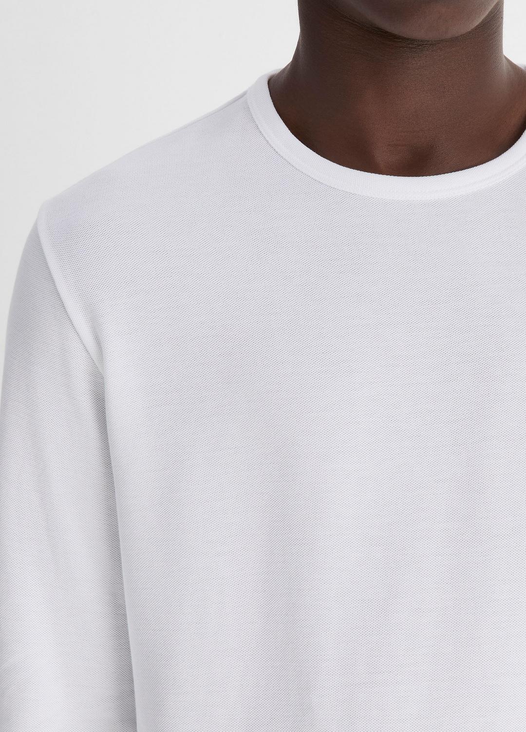 VINCE Pima Cotton Piqué Long-Sleeve T-Shirt in Long Sleeve