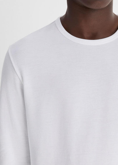 VINCE Pima Cotton Piqué Long-Sleeve T-Shirt in Long Sleeve