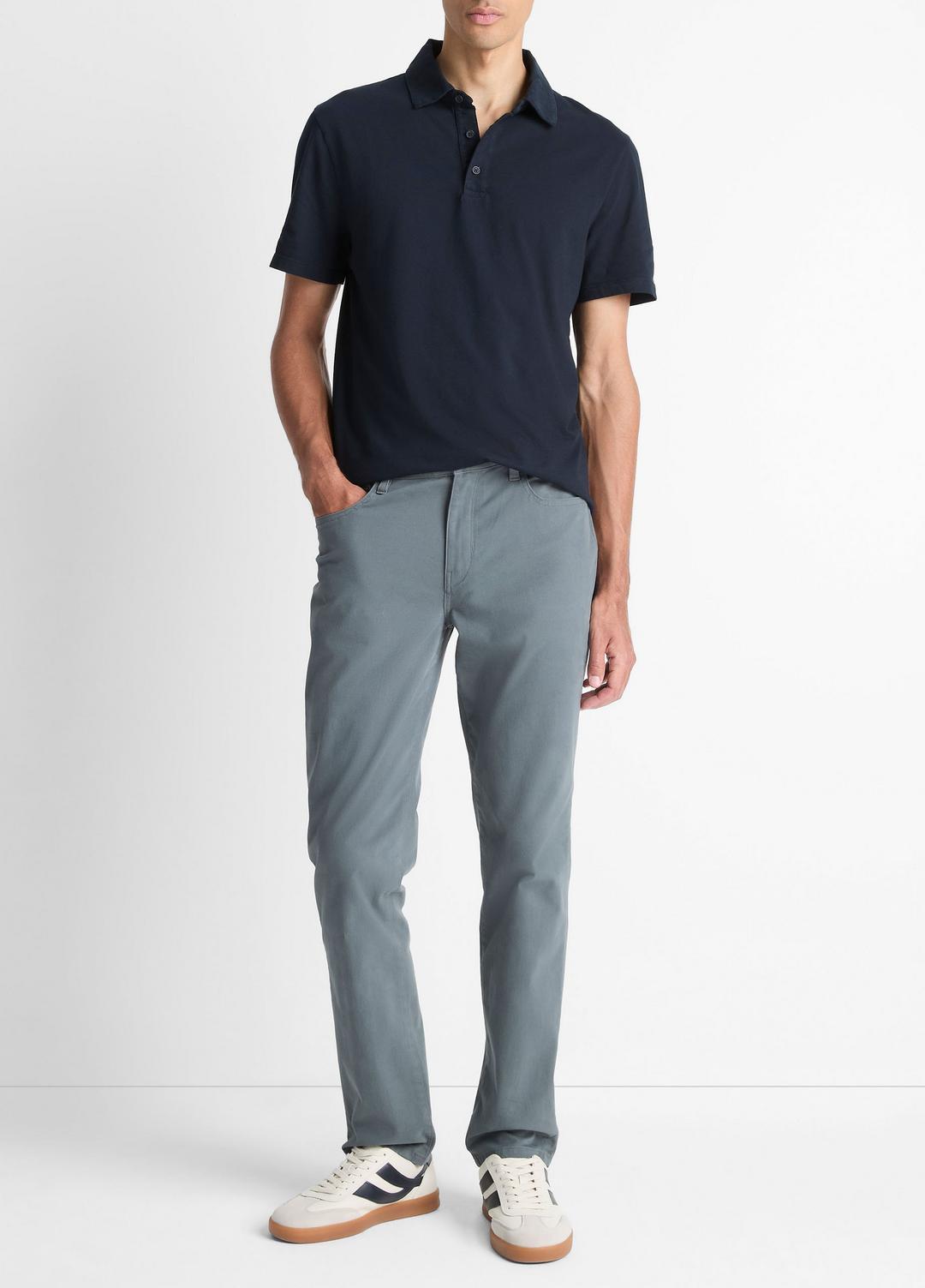 VINCE Garment Dye Cotton Polo Shirt in Henleys & Polos