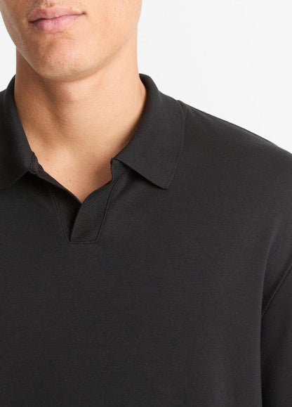 VINCE Milano Pima Cotton-Blend Johnny-Collar Shirt in Long Sleeve