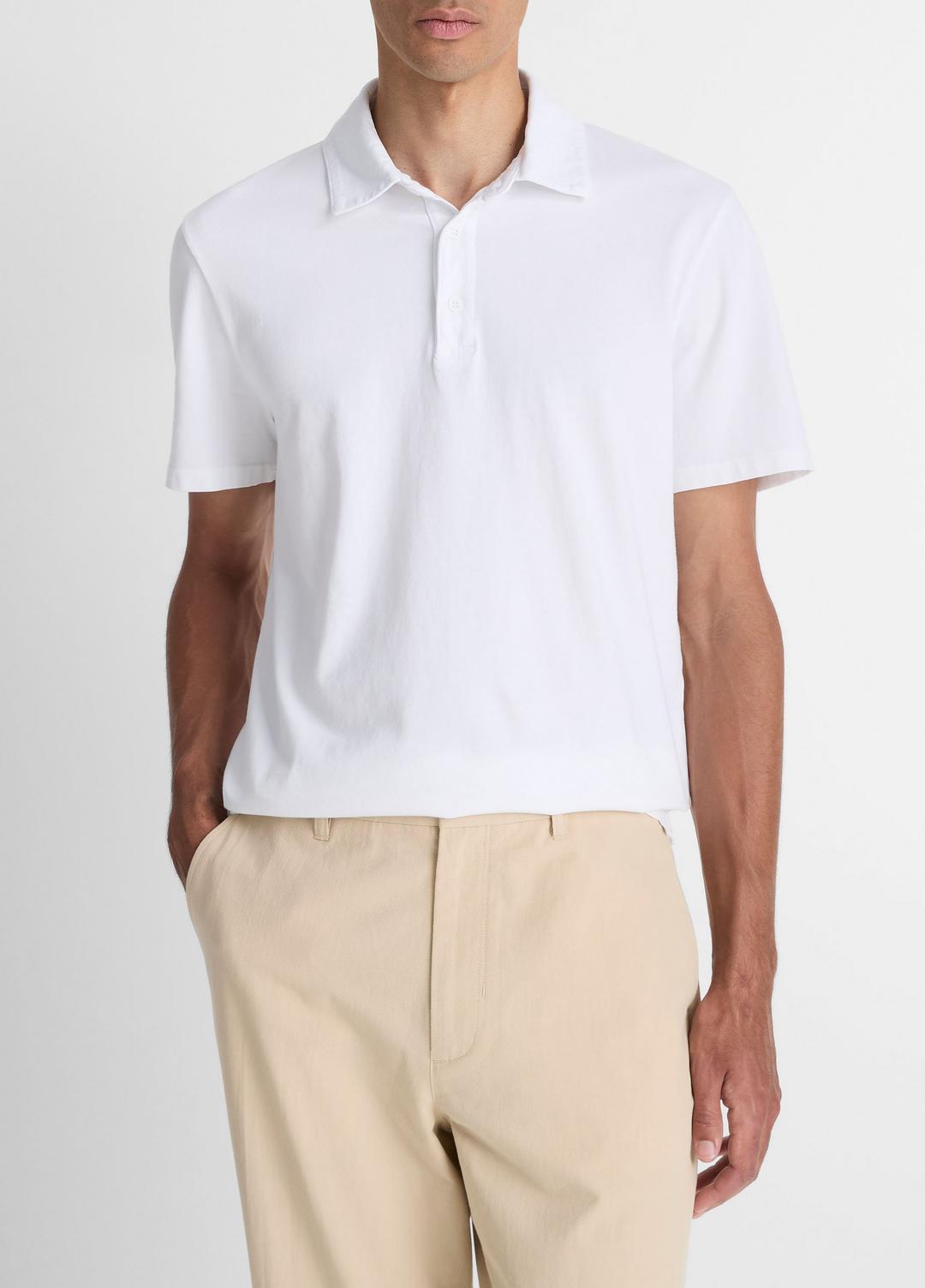 VINCE Garment Dye Cotton Polo Shirt in Henleys & Polos