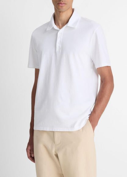 VINCE Garment Dye Cotton Polo Shirt in Henleys & Polos