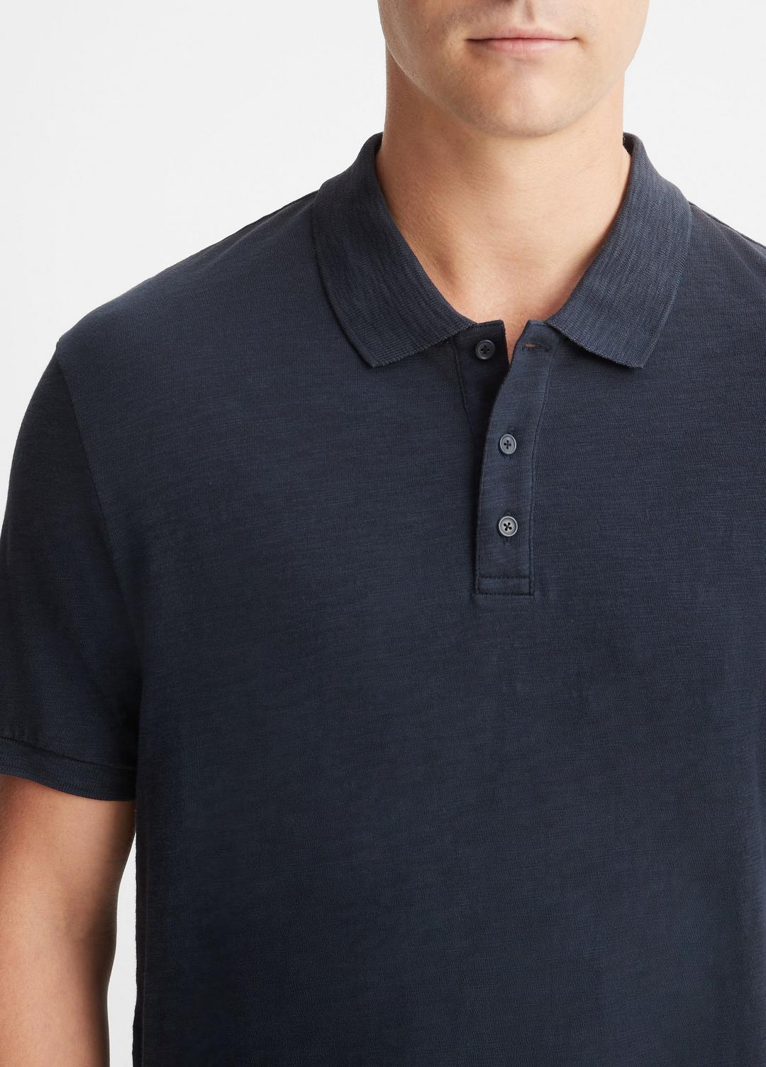 VINCE Classic Slub Polo Shirt in Henleys & Polos