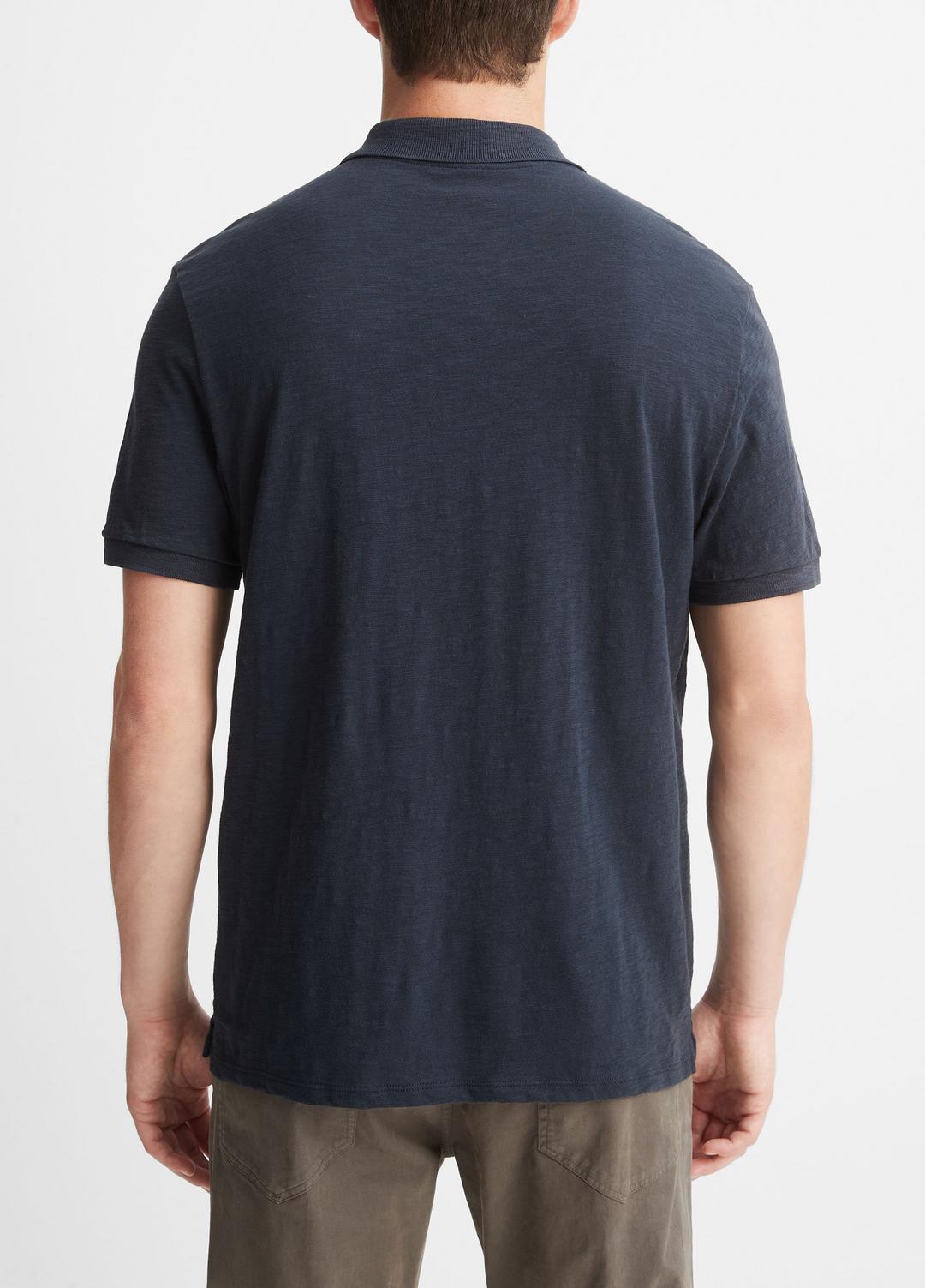 VINCE Classic Slub Polo Shirt in Henleys & Polos
