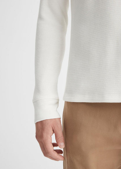 VINCE Pima Cotton-Blend Thermal Long-Sleeve Pullover in Long Sleeve