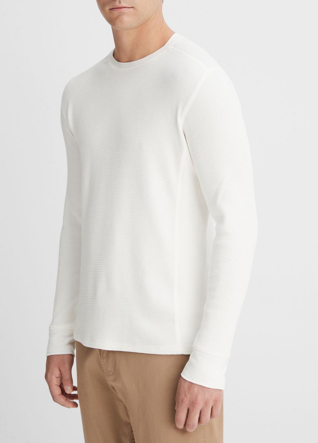 VINCE Pima Cotton-Blend Thermal Long-Sleeve Pullover in Long Sleeve