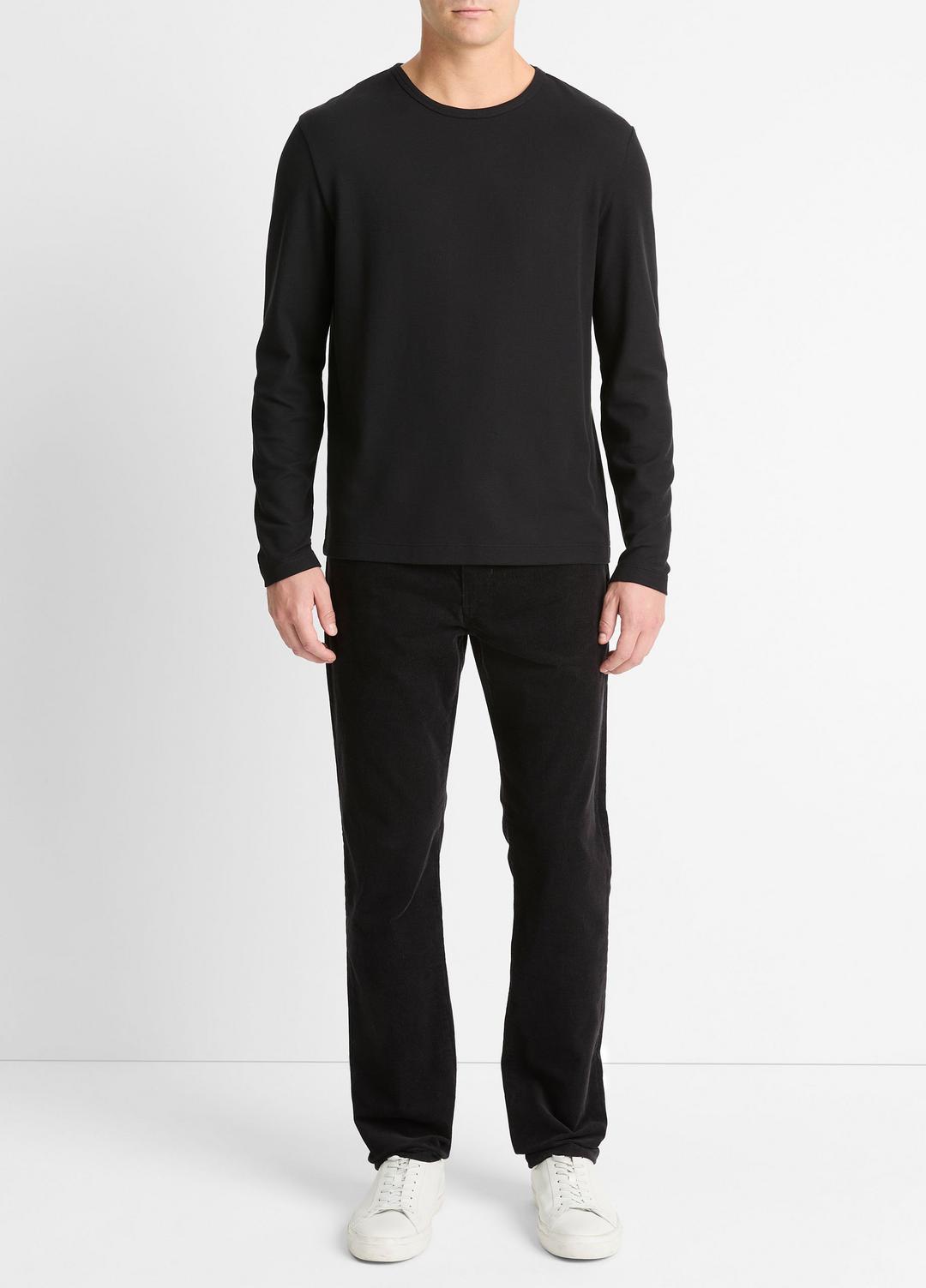 VINCE Pima Cotton Piqué Long-Sleeve T-Shirt in Long Sleeve