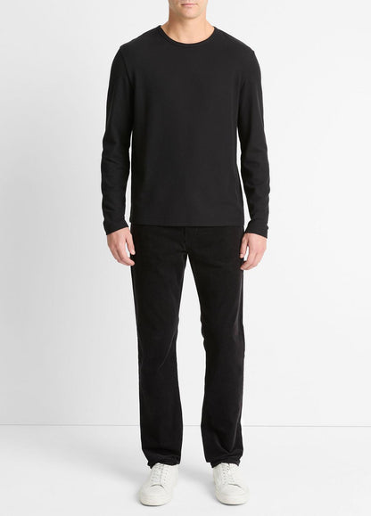 VINCE Pima Cotton Piqué Long-Sleeve T-Shirt in Long Sleeve
