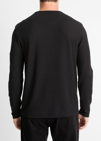 VINCE Pima Cotton Piqué Long-Sleeve T-Shirt in Long Sleeve