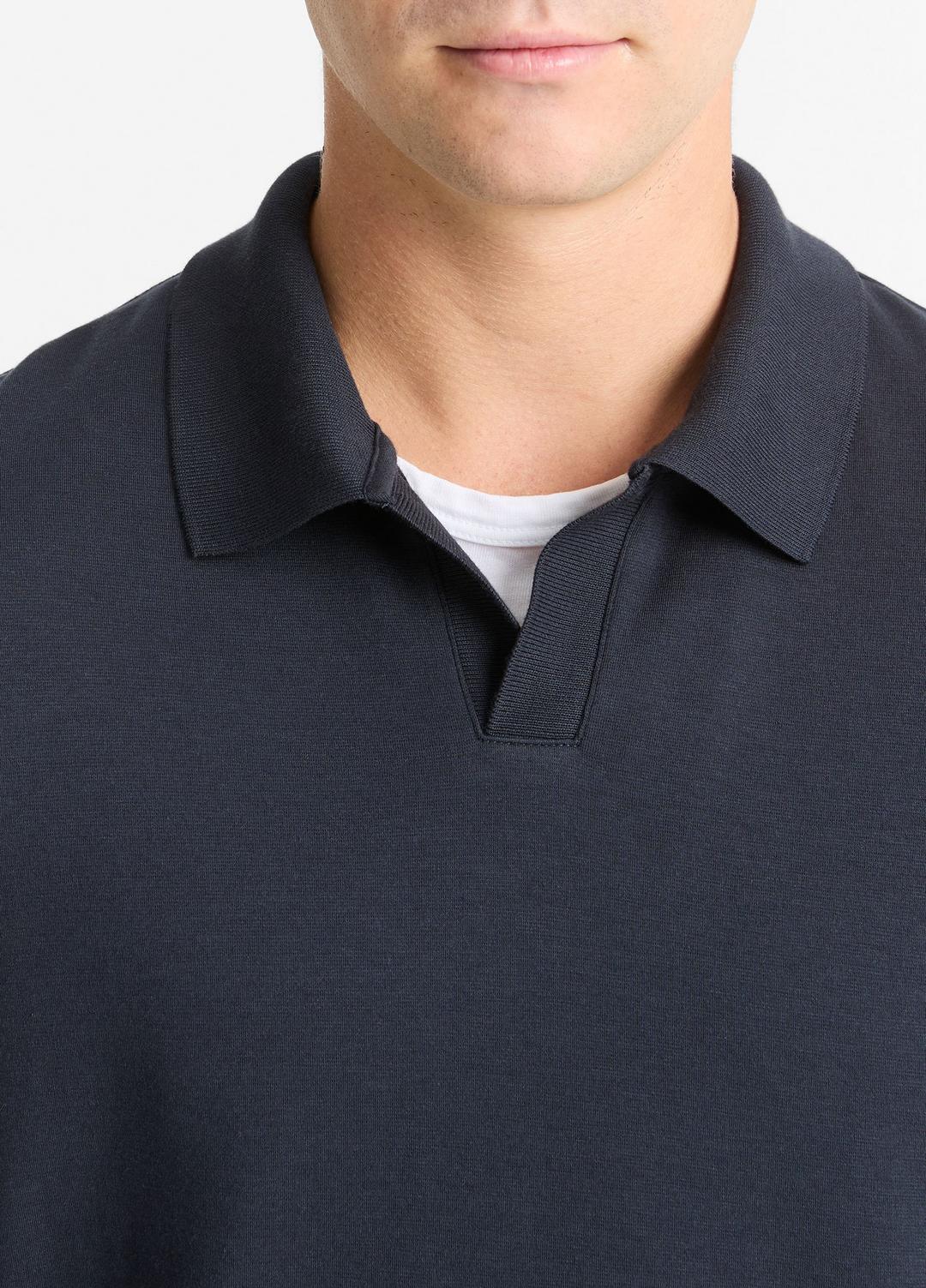 VINCE Milano Pima Cotton-Blend Johnny-Collar Shirt in Long Sleeve