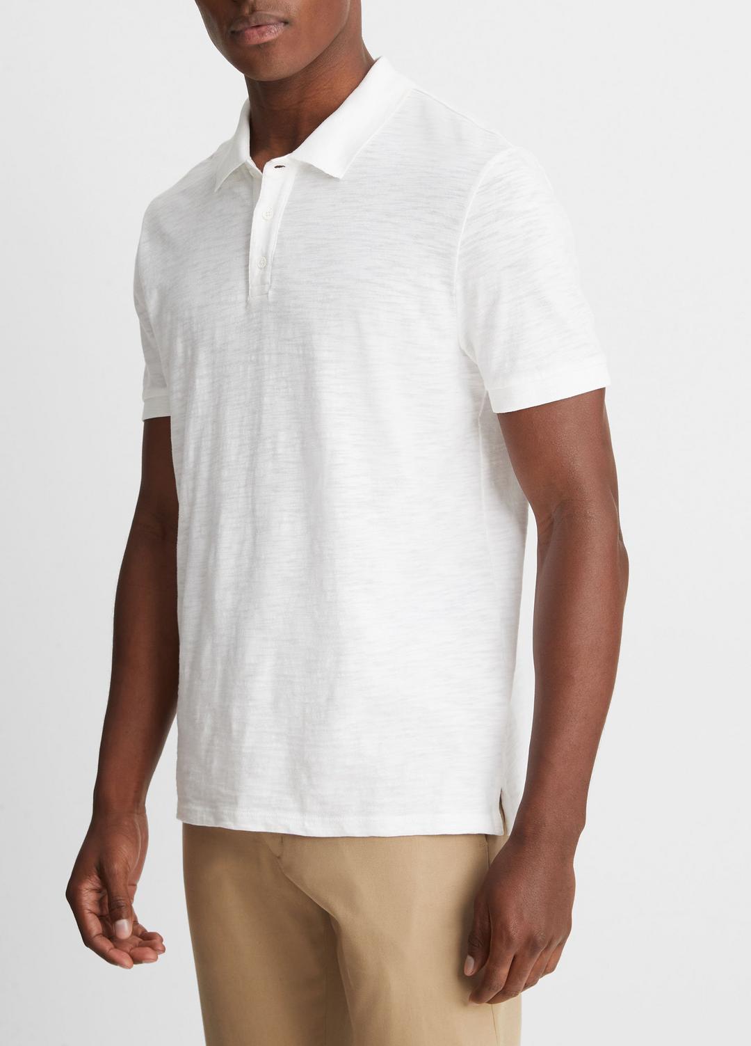 VINCE Classic Slub Polo Shirt in Henleys & Polos